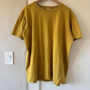 Velva Sheen Crew Neck Pocket Tee Mustard Yellow XL